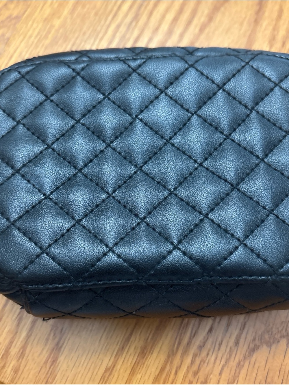 Trish McEvoy Quilted Leather Cosmetic Pouch - Black